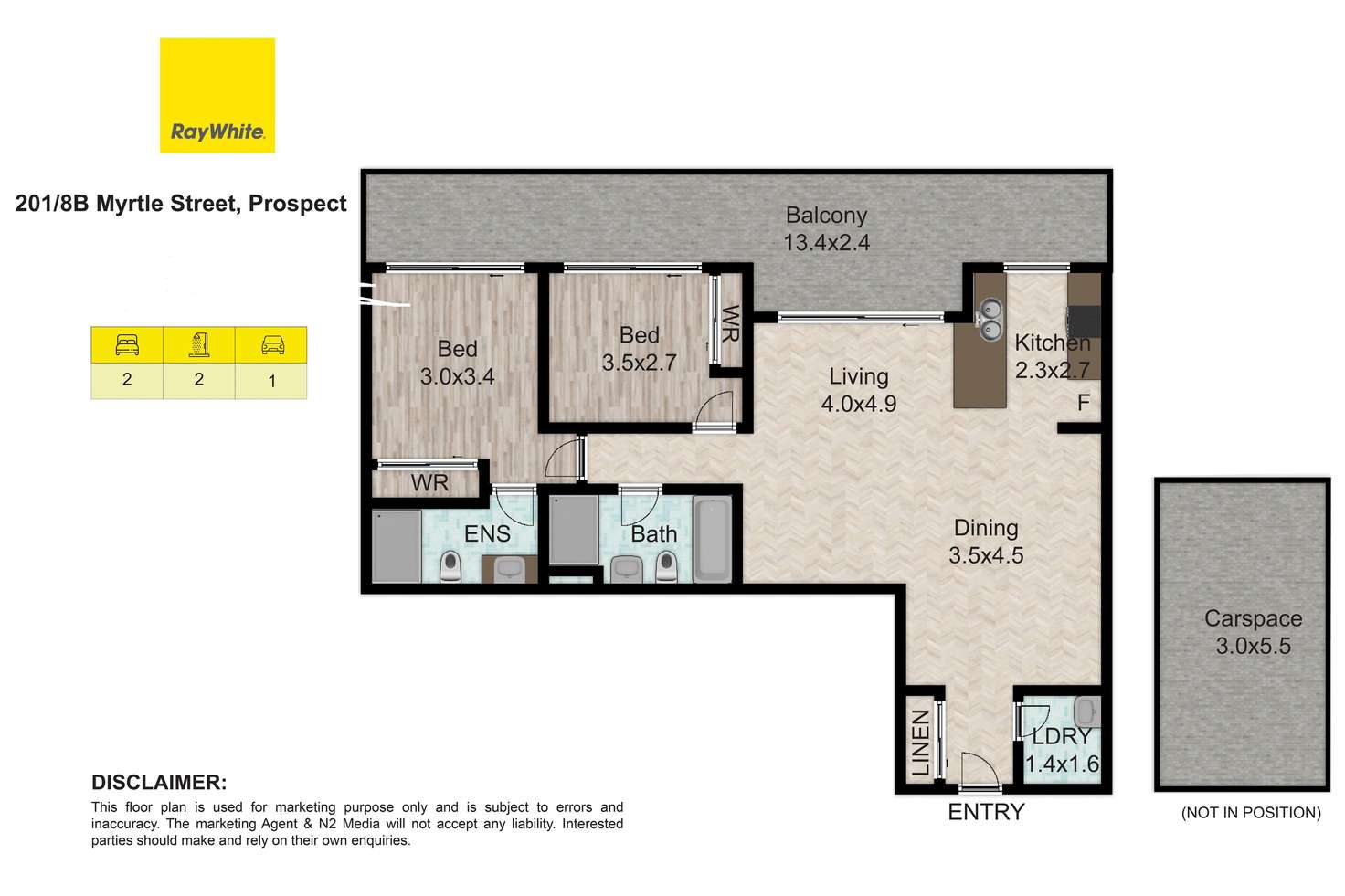 Floorplan of Homely unit listing, 201/8B Myrtle Street, Prospect NSW 2148