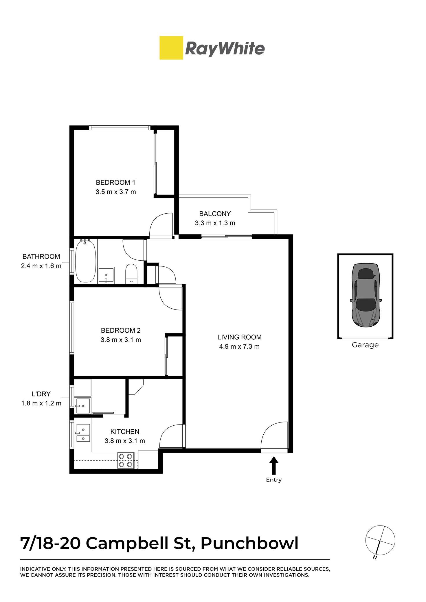 Floorplan of Homely unit listing, 7/18 Campbell Street, Punchbowl NSW 2196