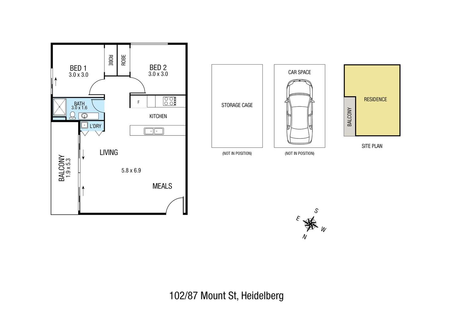 Floorplan of Homely apartment listing, 102/87 Mount Street, Heidelberg VIC 3084