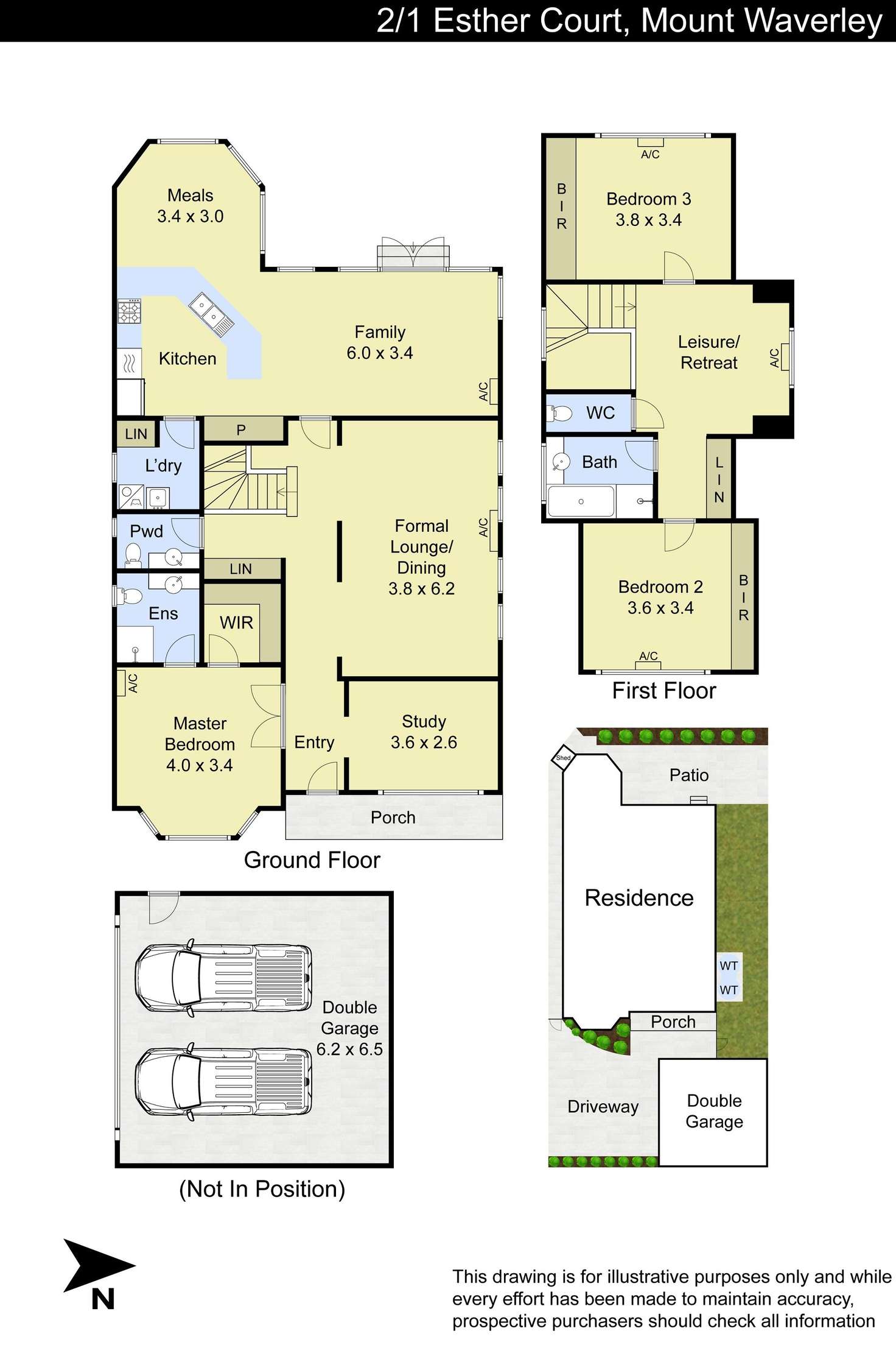 Floorplan of Homely townhouse listing, 2/1 Esther Court, Mount Waverley VIC 3149