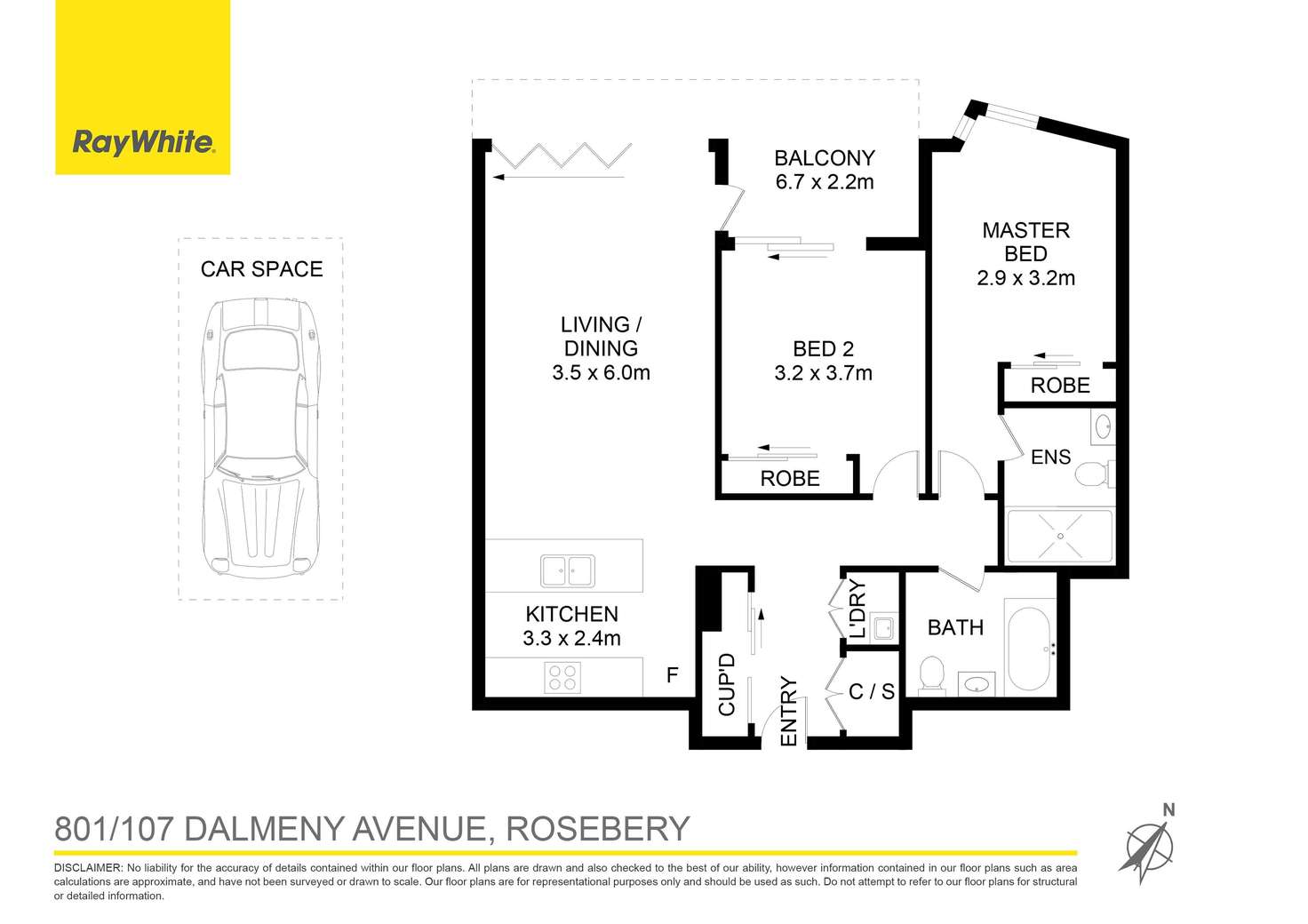 Floorplan of Homely apartment listing, 801/107 Dalmeny Avenue, Rosebery NSW 2018