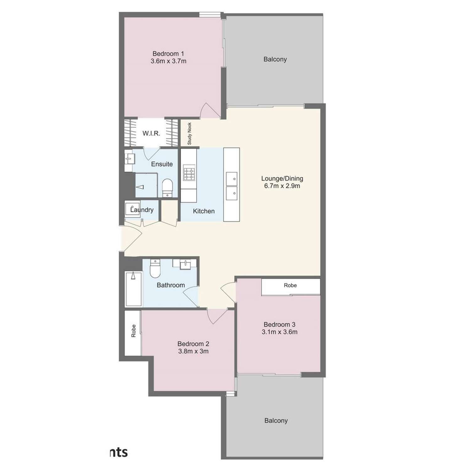 Floorplan of Homely apartment listing, 407/65 Depper Street, St Lucia QLD 4067
