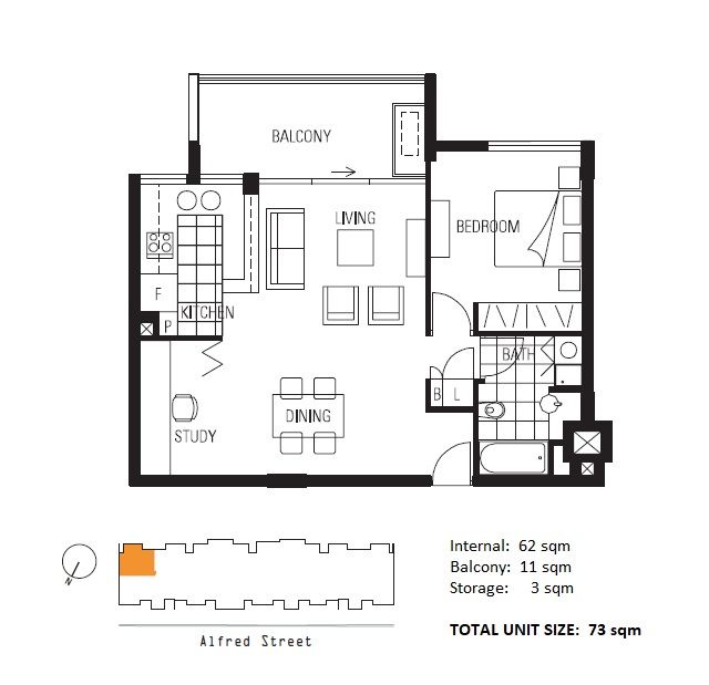 Floorplan of Homely apartment listing, 710/82 Alfred Street, Fortitude Valley QLD 4006