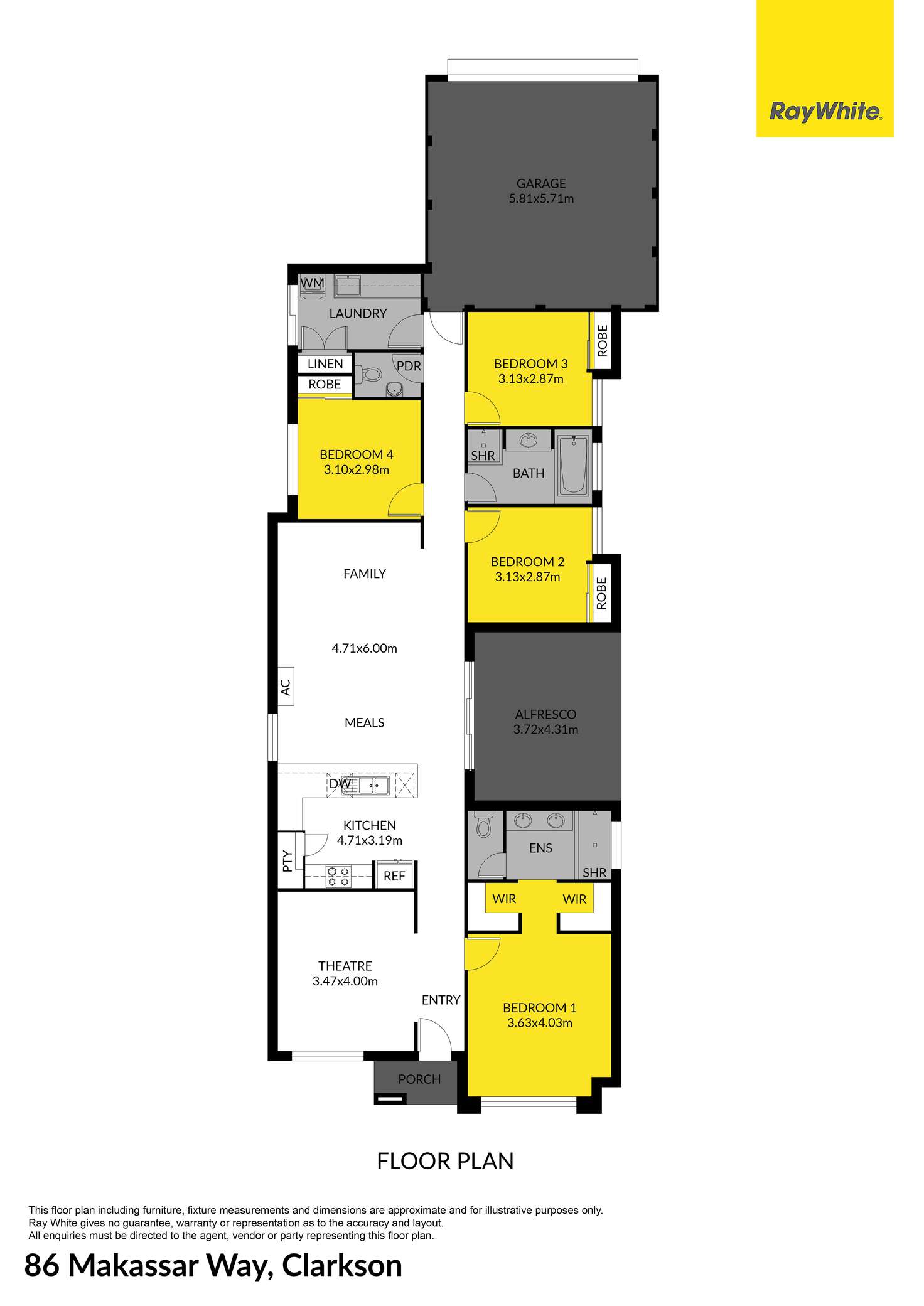 Floorplan of Homely house listing, 86 Makassar Way, Clarkson WA 6030