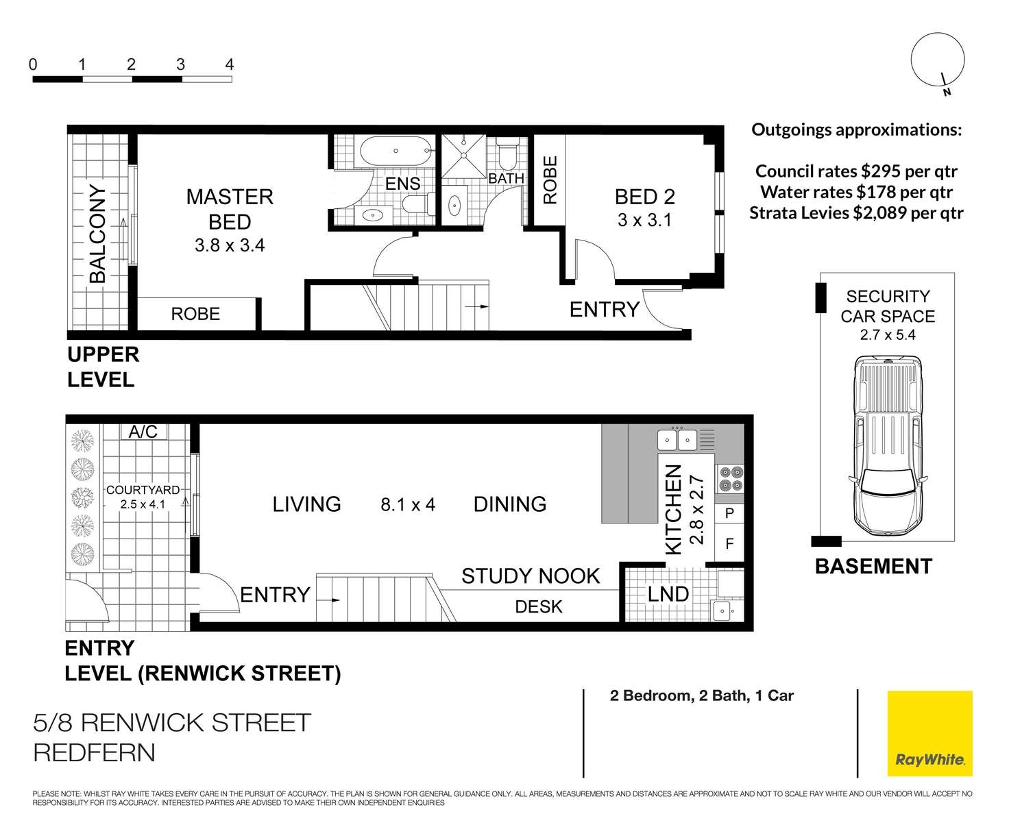 Floorplan of Homely townhouse listing, 5/8 Renwick Street, Redfern NSW 2016