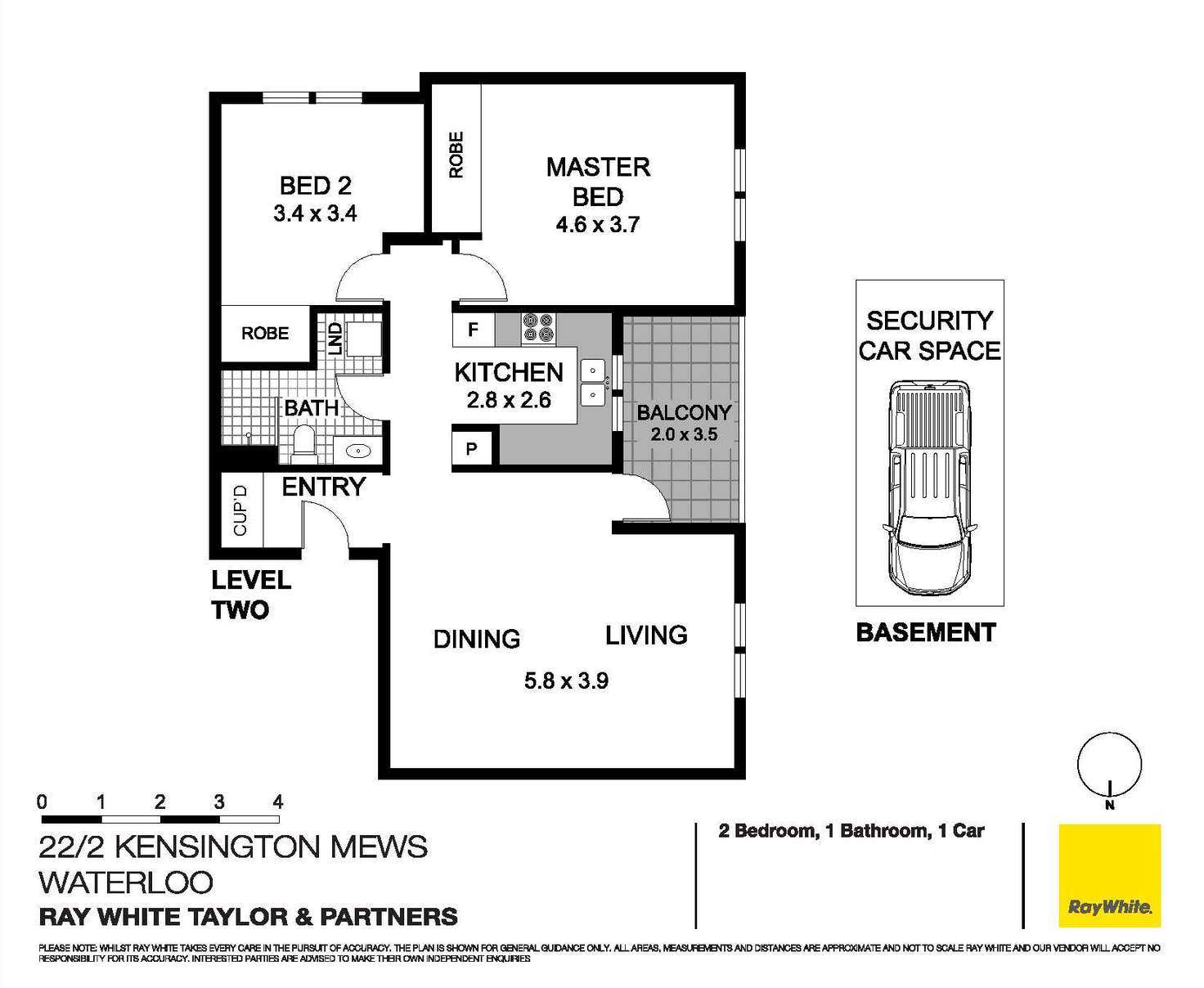 Floorplan of Homely apartment listing, 22/2 Kensington Mews, Waterloo NSW 2017