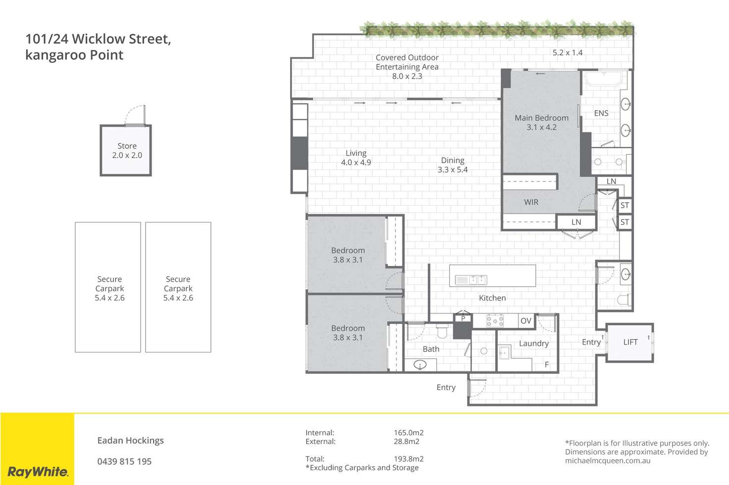 Floorplan of Homely apartment listing, 101/24 Wicklow Street, Kangaroo Point QLD 4169