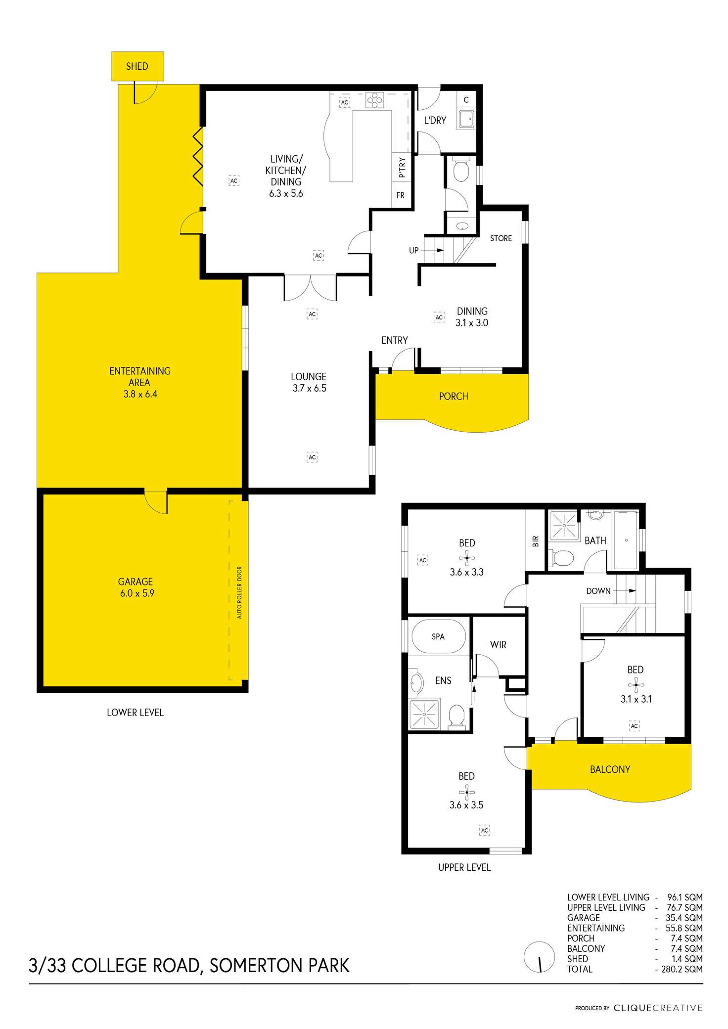 Floorplan of Homely townhouse listing, 3/33 College Road, Somerton Park SA 5044