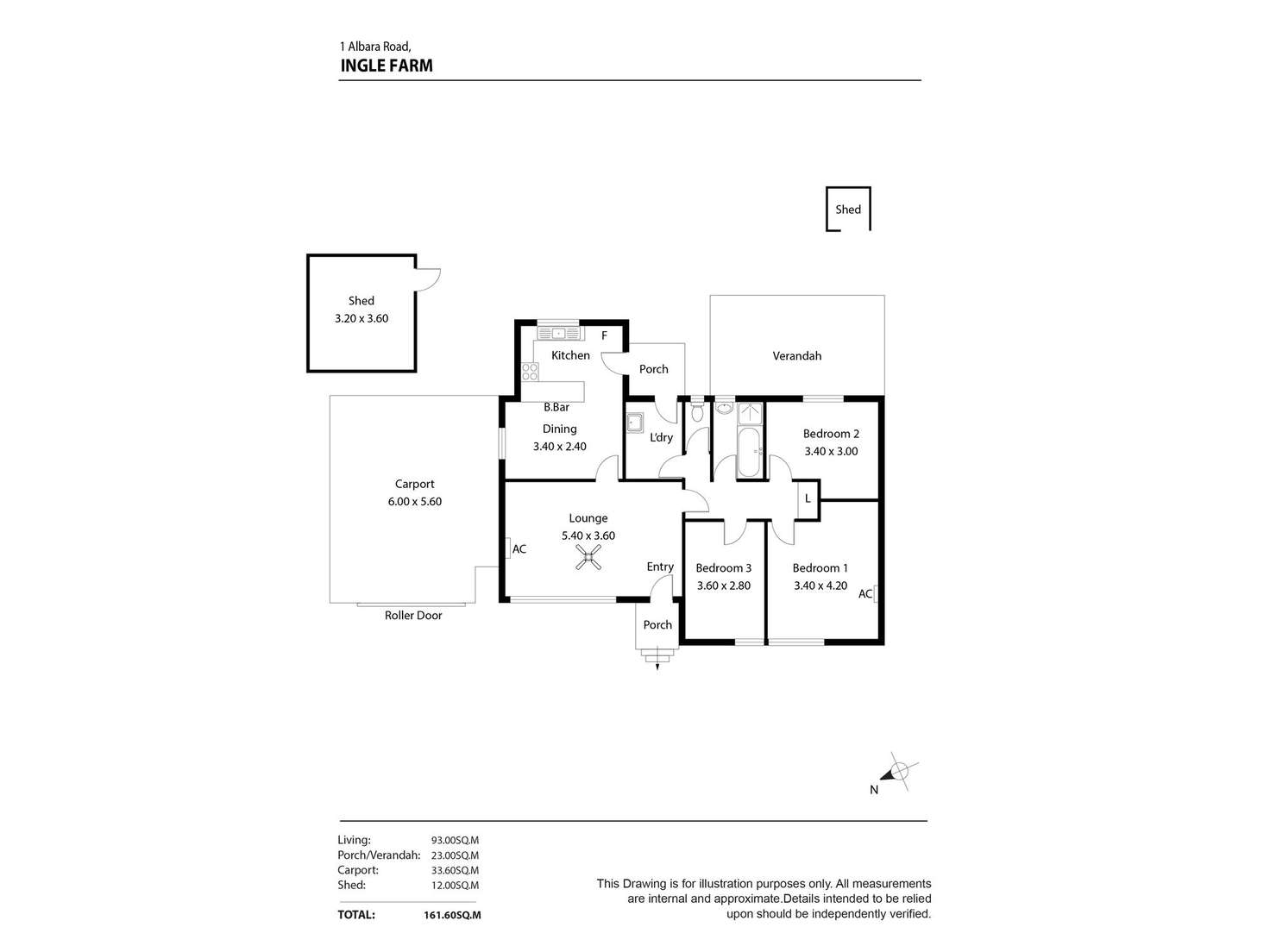 Floorplan of Homely house listing, 1 Albara Road, Ingle Farm SA 5098