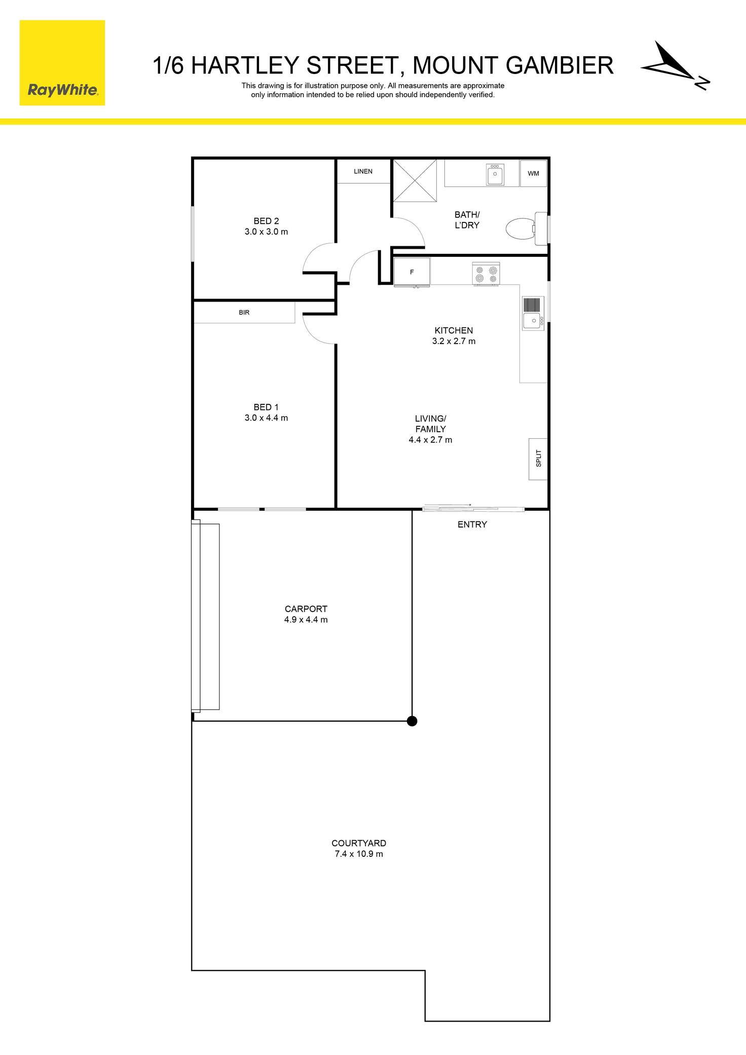 Floorplan of Homely house listing, 1/6 Hartley Street, Mount Gambier SA 5290