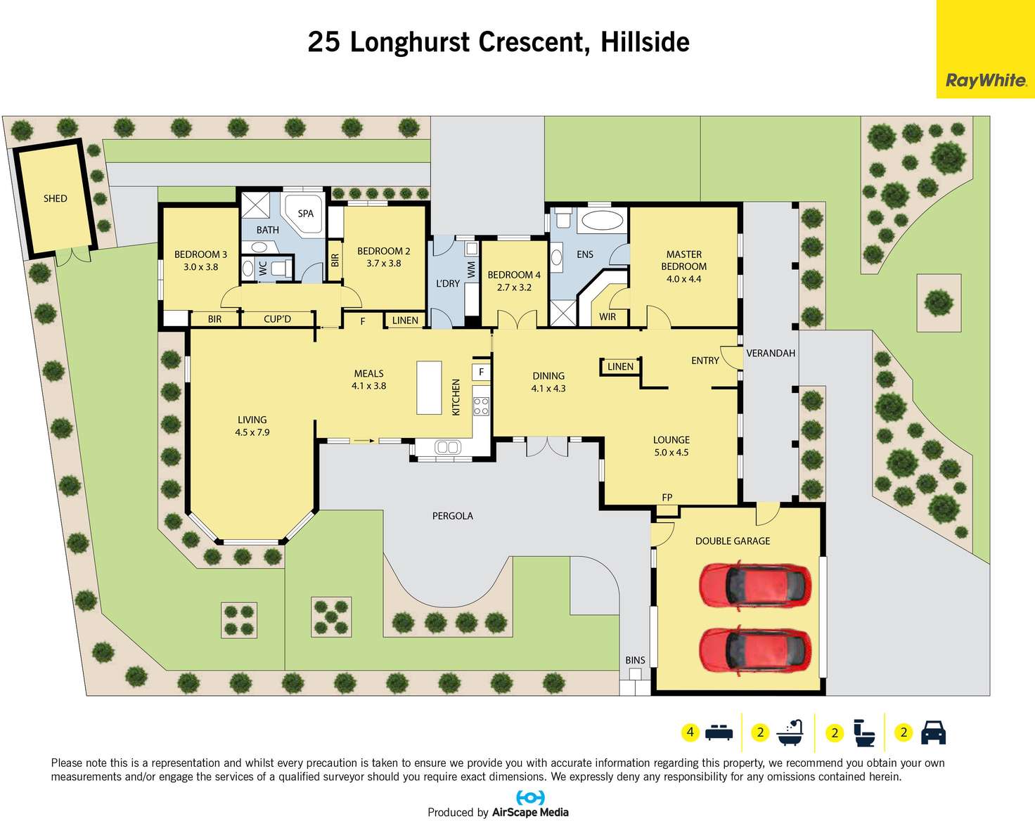 Floorplan of Homely house listing, 25 Longhurst Crescent, Hillside VIC 3037