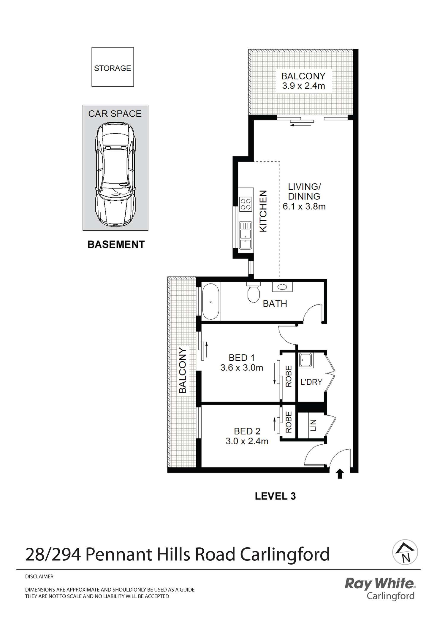 Floorplan of Homely apartment listing, 28/294-302 Pennant Hills Road, Carlingford NSW 2118