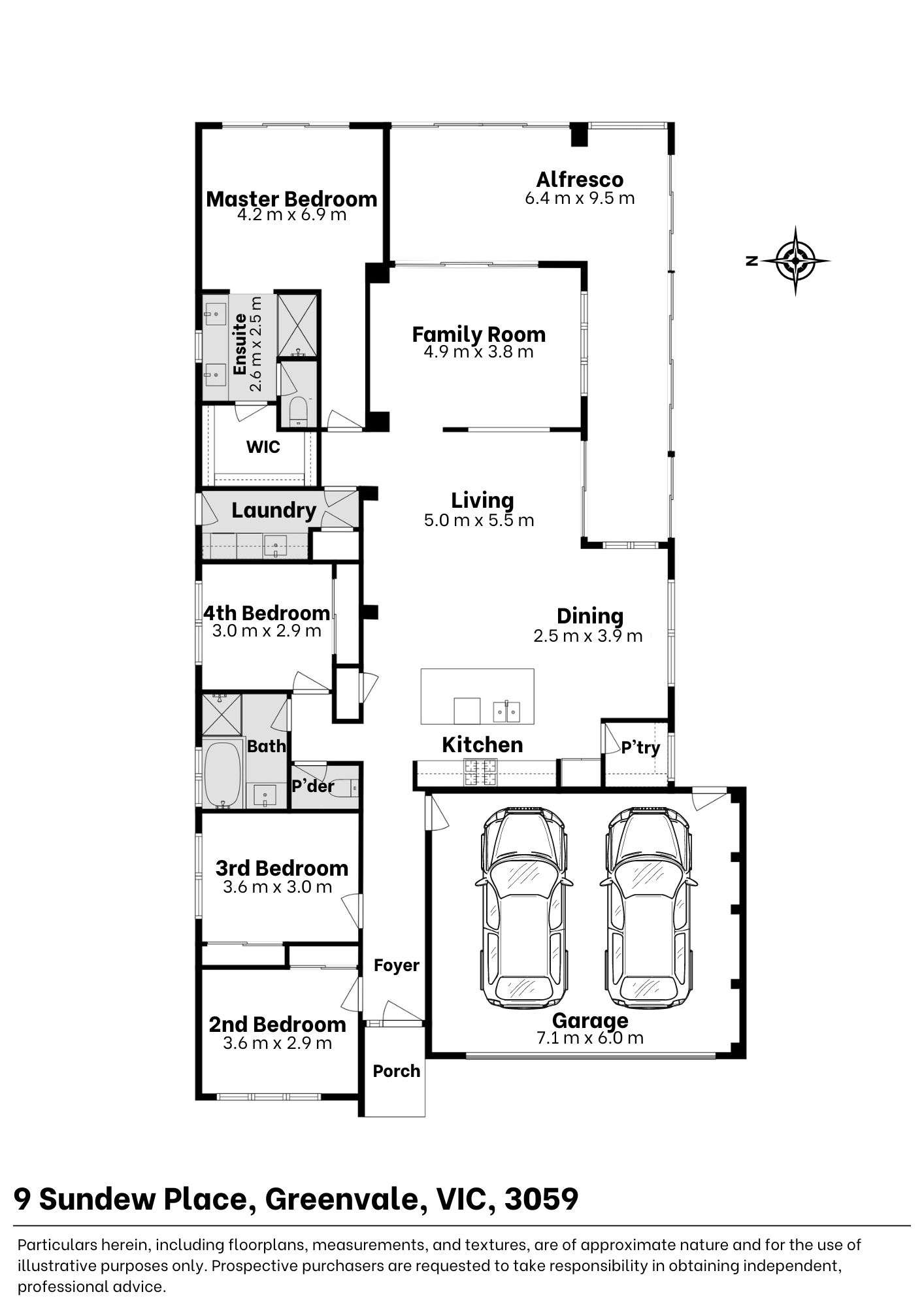 Floorplan of Homely house listing, 9 Sundew Place, Greenvale VIC 3059