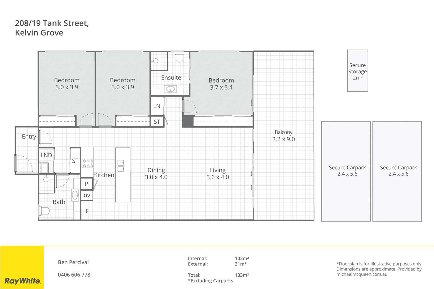Floorplan of Homely apartment listing, 208/19 Tank Street, Kelvin Grove QLD 4059
