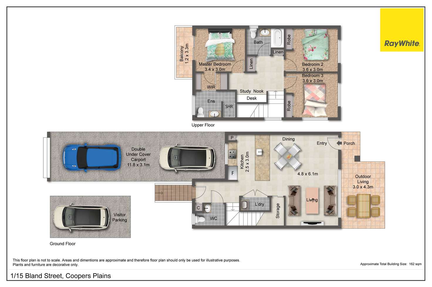 Floorplan of Homely townhouse listing, 1/15 Bland Street, Coopers Plains QLD 4108