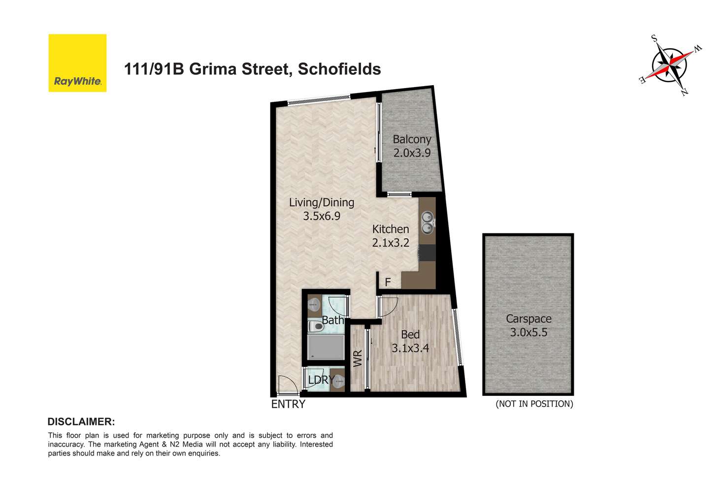 Floorplan of Homely unit listing, 111/91B Grima Street, Schofields NSW 2762