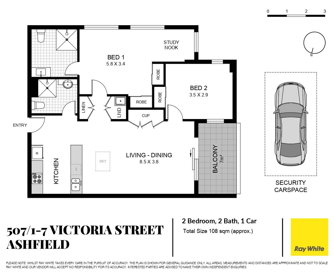 Floorplan of Homely apartment listing, 507/1-7 Victoria Street, Ashfield NSW 2131
