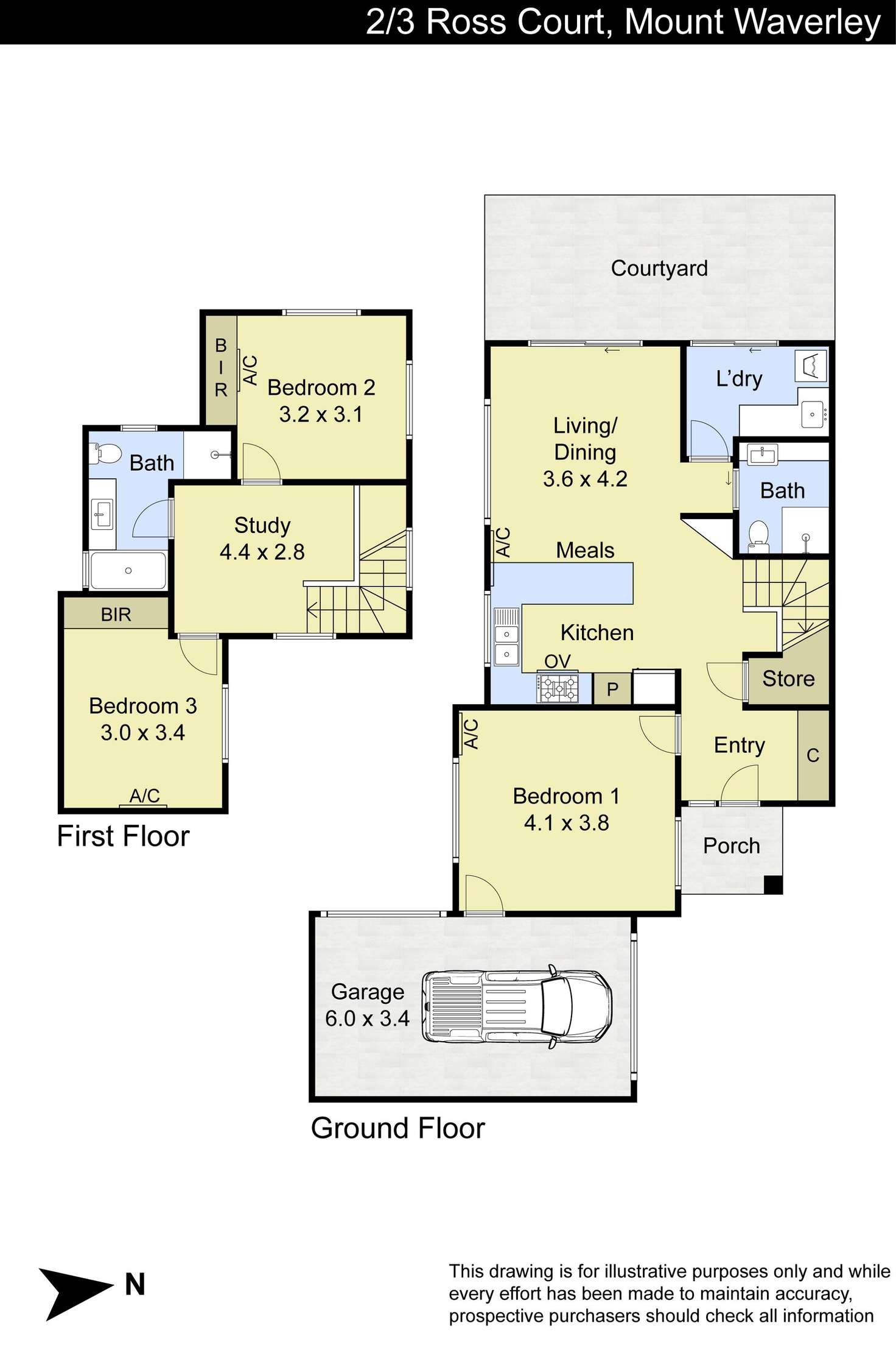 Floorplan of Homely townhouse listing, 2/3 Ross Court, Mount Waverley VIC 3149
