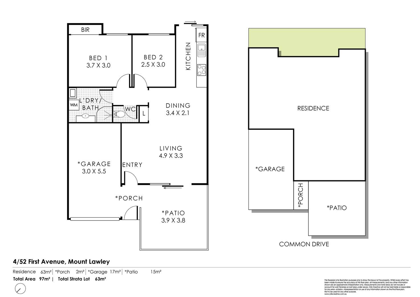 Floorplan of Homely villa listing, 4/52 First Avenue, Mount Lawley WA 6050