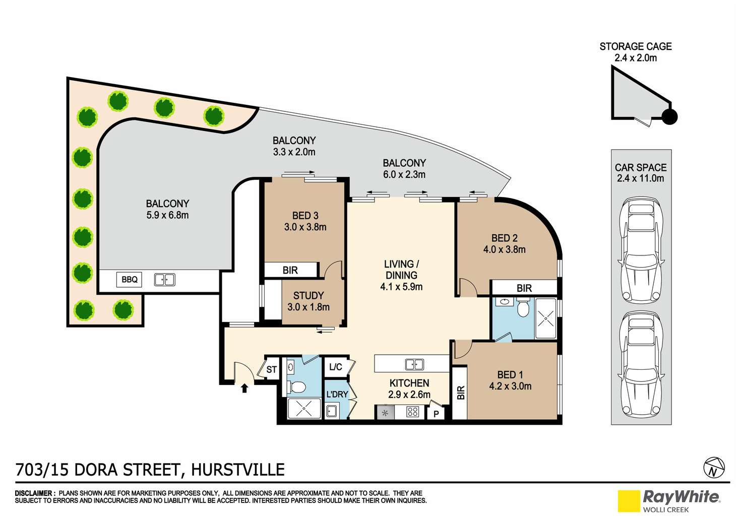 Floorplan of Homely apartment listing, 703/15 Dora Street, Hurstville NSW 2220