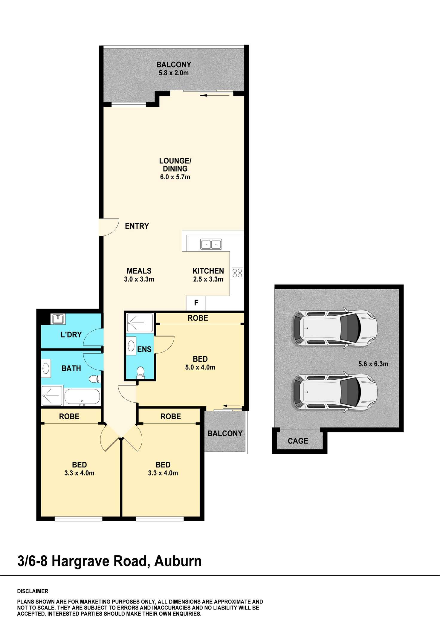Floorplan of Homely unit listing, 3/6-8 Hargrave Road, Auburn NSW 2144
