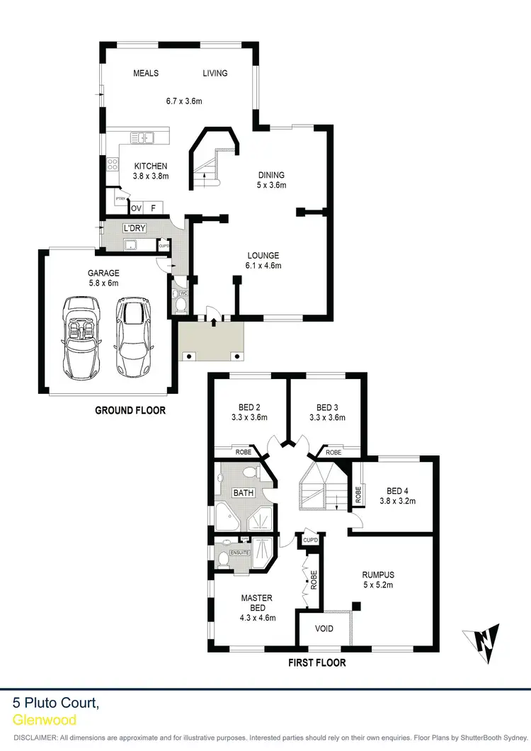 Floorplan of Homely house listing, 5 Pluto Court, Glenwood NSW 2768