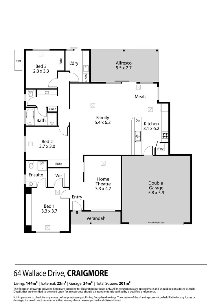 Floorplan of Homely house listing, 64 Wallace Drive, Craigmore SA 5114