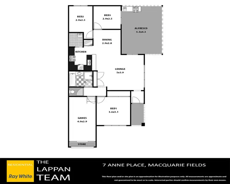 Floorplan of Homely house listing, 7 Anne Way, Macquarie Fields NSW 2564