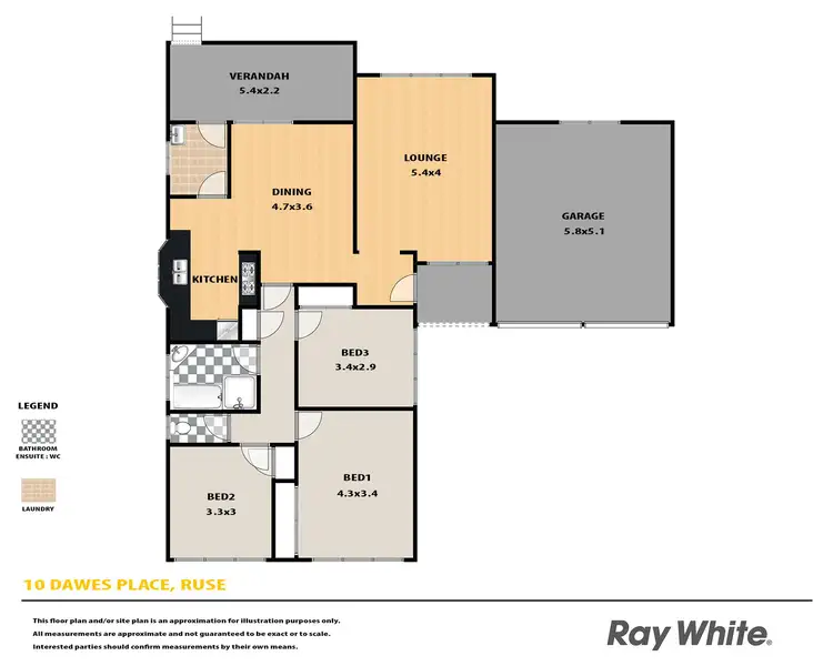 Floorplan of Homely house listing, 10 Dawes Place, Ruse NSW 2560
