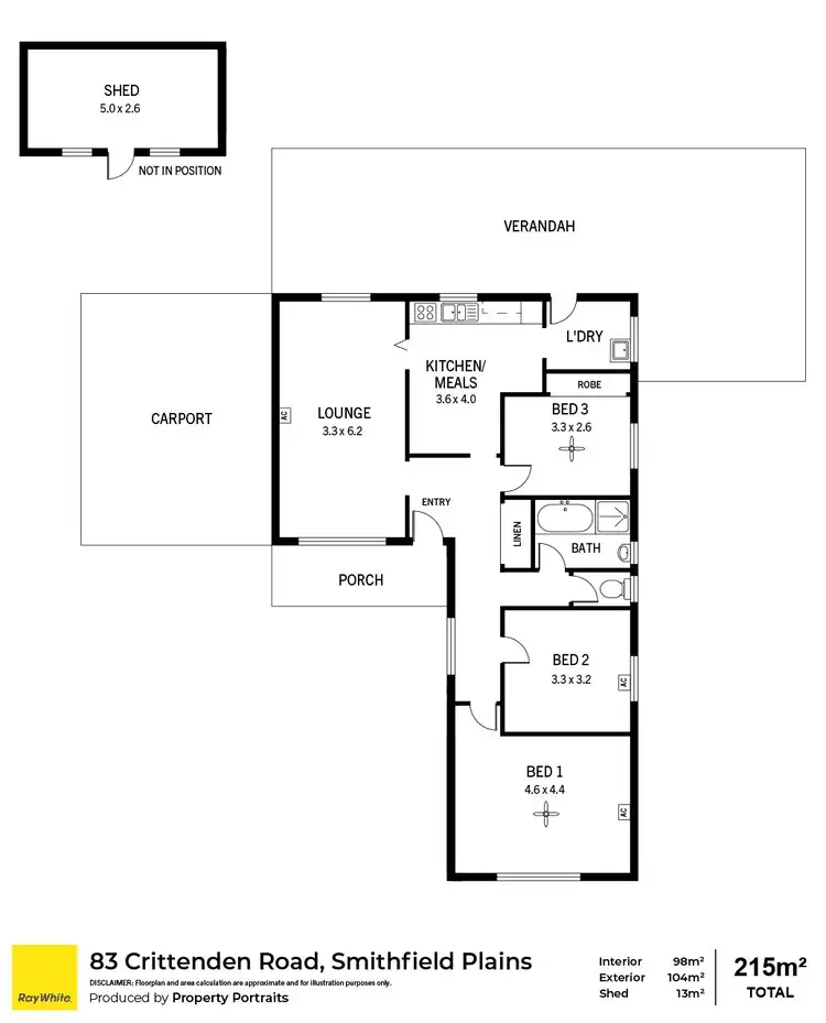 Floorplan of Homely house listing, 83 Crittenden Road, Smithfield Plains SA 5114