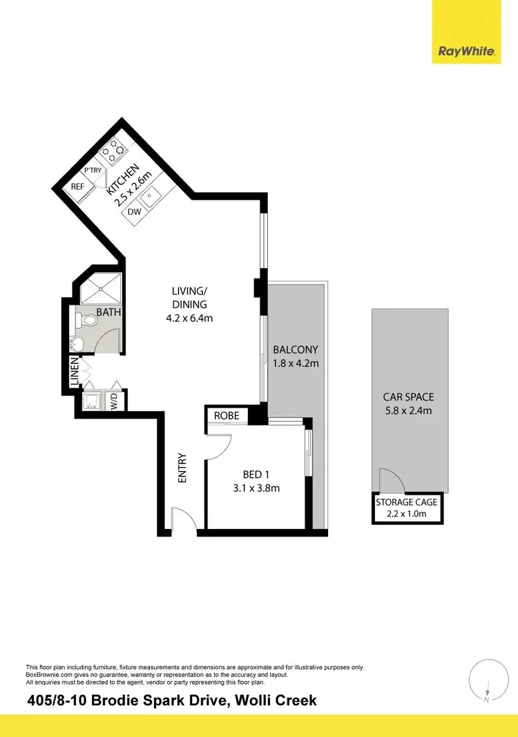 Floorplan of Homely apartment listing, 405/8-10 Brodie Spark Drive, Wolli Creek NSW 2205