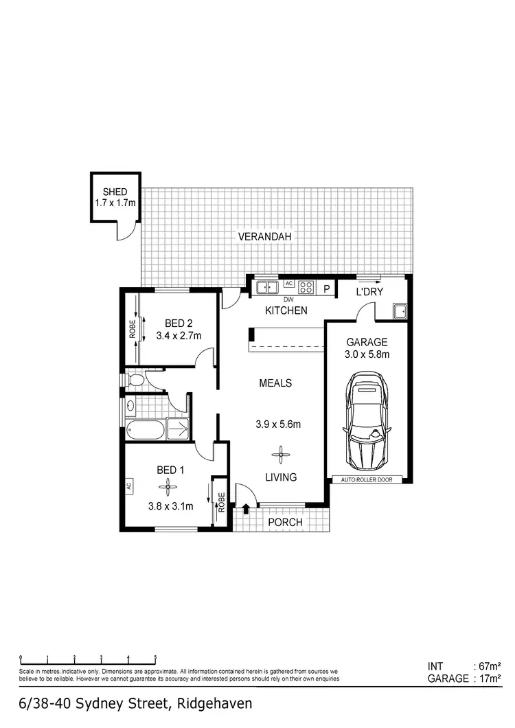 Floorplan of Homely unit listing, 6/38-40 Sydney Street, Ridgehaven SA 5097