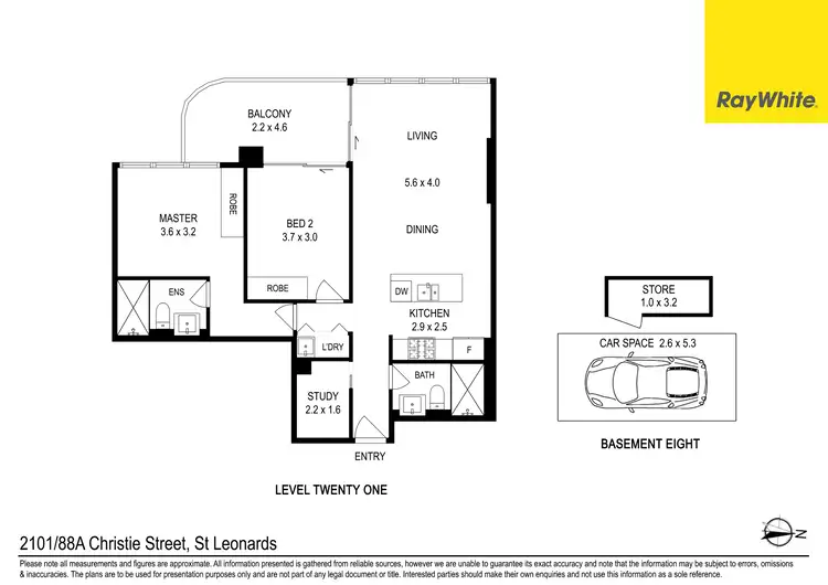 Floorplan of Homely unit listing, 2101/88A Christie Street, St Leonards NSW 2065