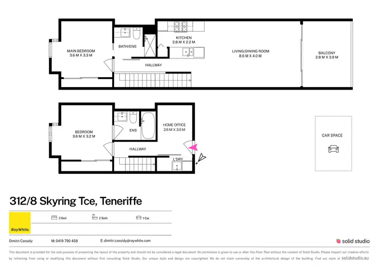 Floorplan of Homely apartment listing, 312/8 Skyring Terrace, Teneriffe QLD 4005