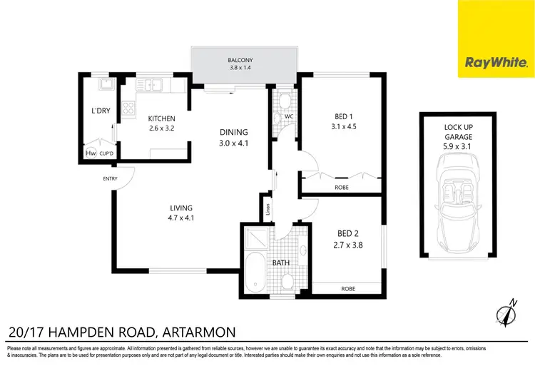 Floorplan of Homely unit listing, 20/17 Hampden Road, Artarmon NSW 2064