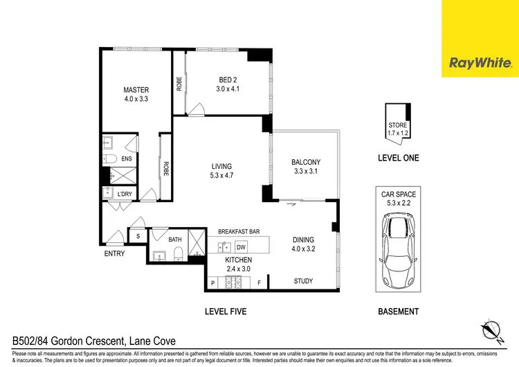 Floorplan of Homely unit listing, B502/84 Gordon Crescent, Lane Cove NSW 2066