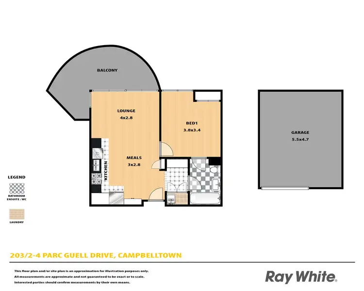 Floorplan of Homely apartment listing, 203/2-4 Parc Guell Drive, Campbelltown NSW 2560