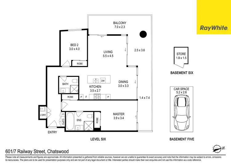 Floorplan of Homely unit listing, 601/7 Railway Street, Chatswood NSW 2067