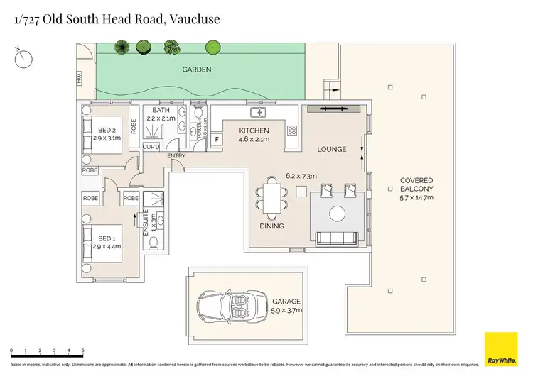 Floorplan of Homely apartment listing, 1/727 Old South Head Road, Vaucluse NSW 2030