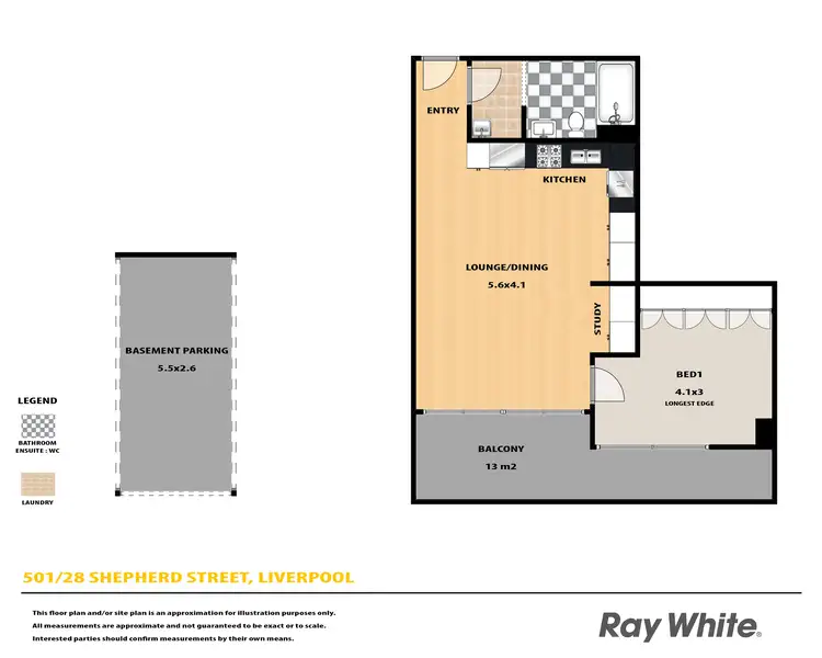 Floorplan of Homely unit listing, 501/28 Shepherd Street, Liverpool NSW 2170