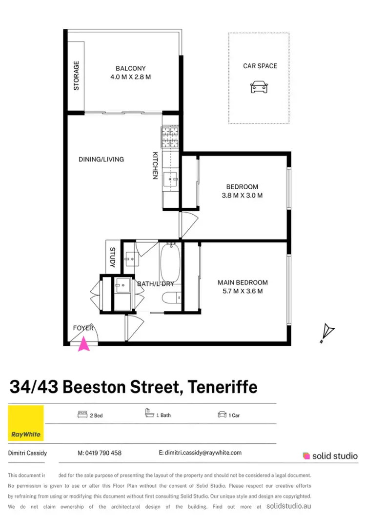 Floorplan of Homely apartment listing, 34/43 Beeston Street, Teneriffe QLD 4005