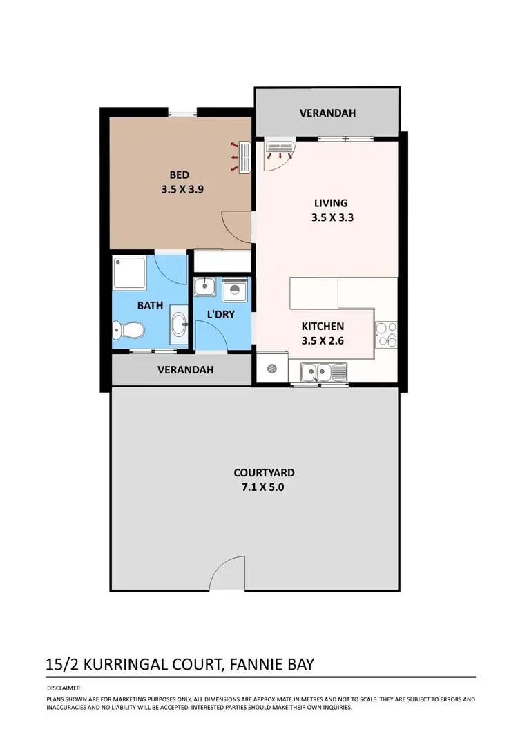 Floorplan of Homely unit listing, 15/2 Kurringal Court, Fannie Bay NT 820