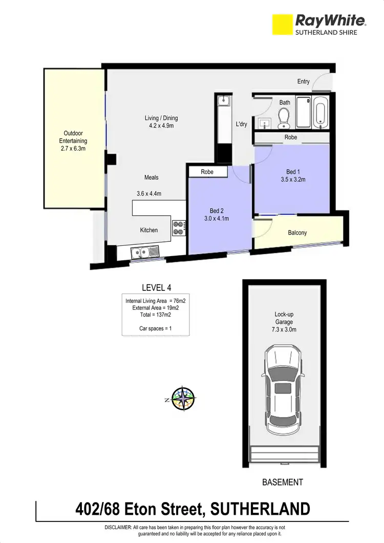Floorplan of Homely apartment listing, 402/68 Eton Street, Sutherland NSW 2232