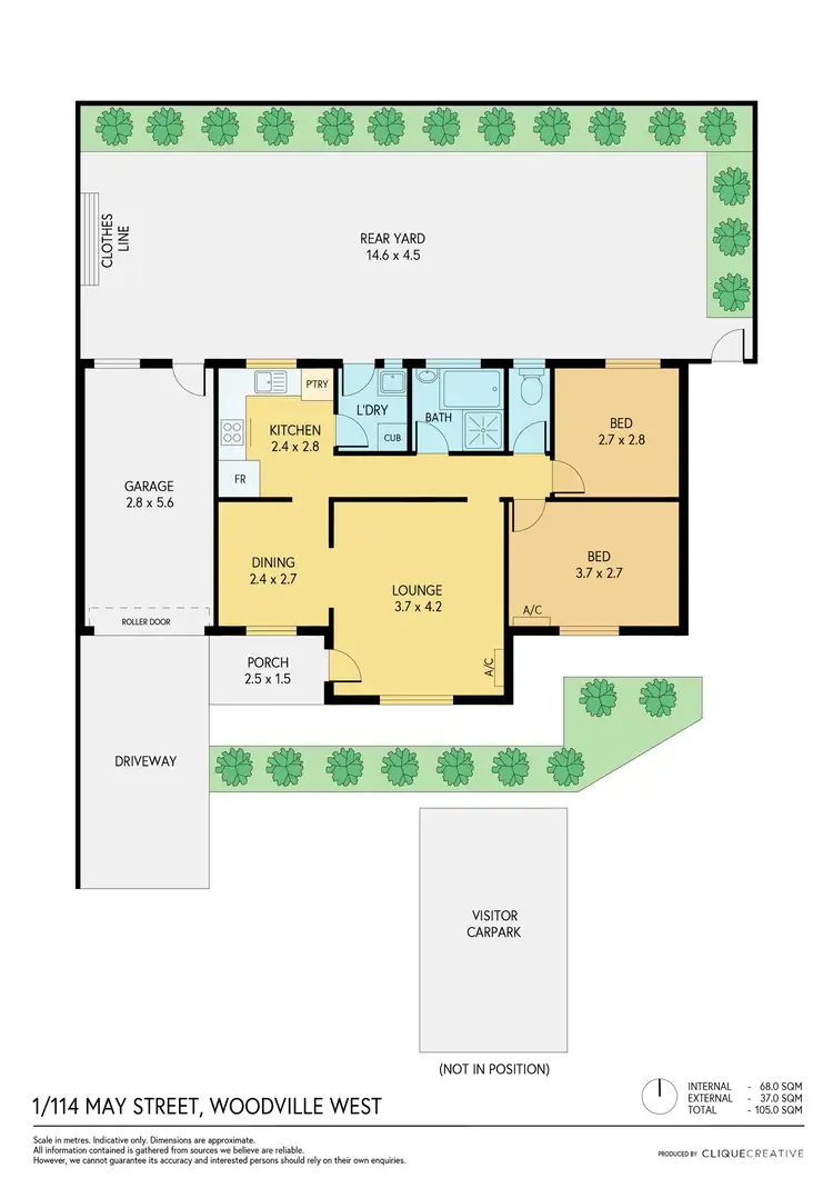 Floorplan of Homely unit listing, 1/114 May Street, Woodville West SA 5011
