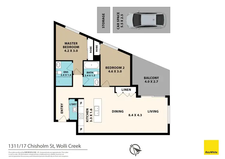 Floorplan of Homely apartment listing, 1311/17 Chisholm Street, Wolli Creek NSW 2205