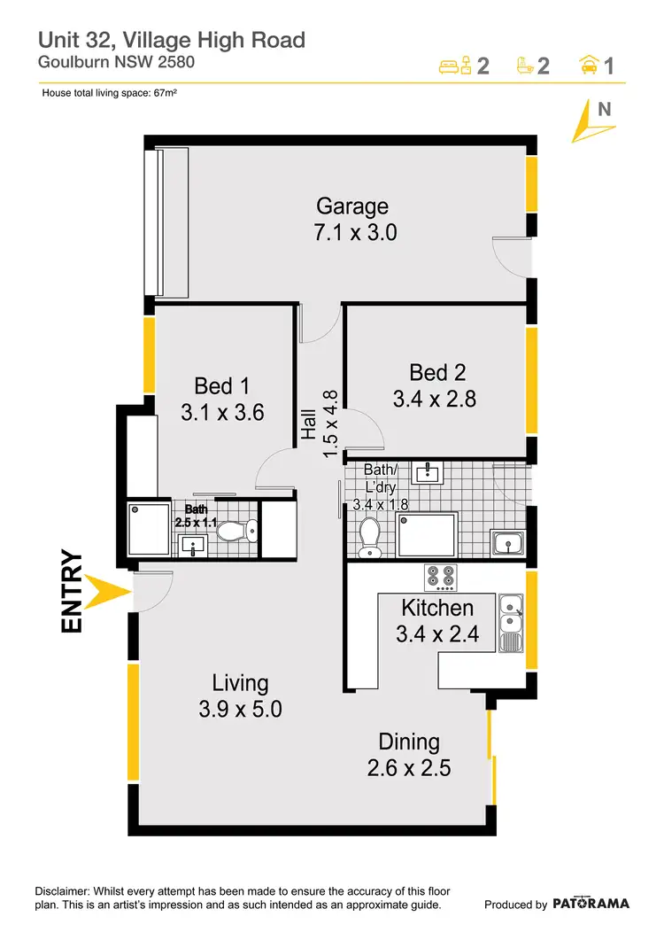 Floorplan of Homely villa listing, 32 Village High Road, Goulburn NSW 2580