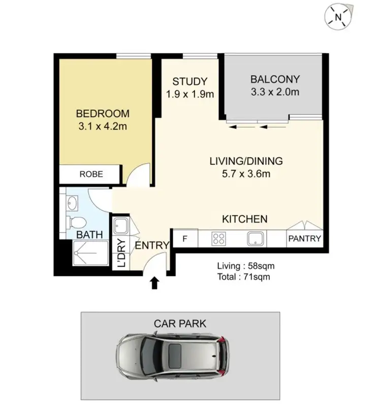 Floorplan of Homely apartment listing, 407/3 George Julius, Zetland NSW 2017