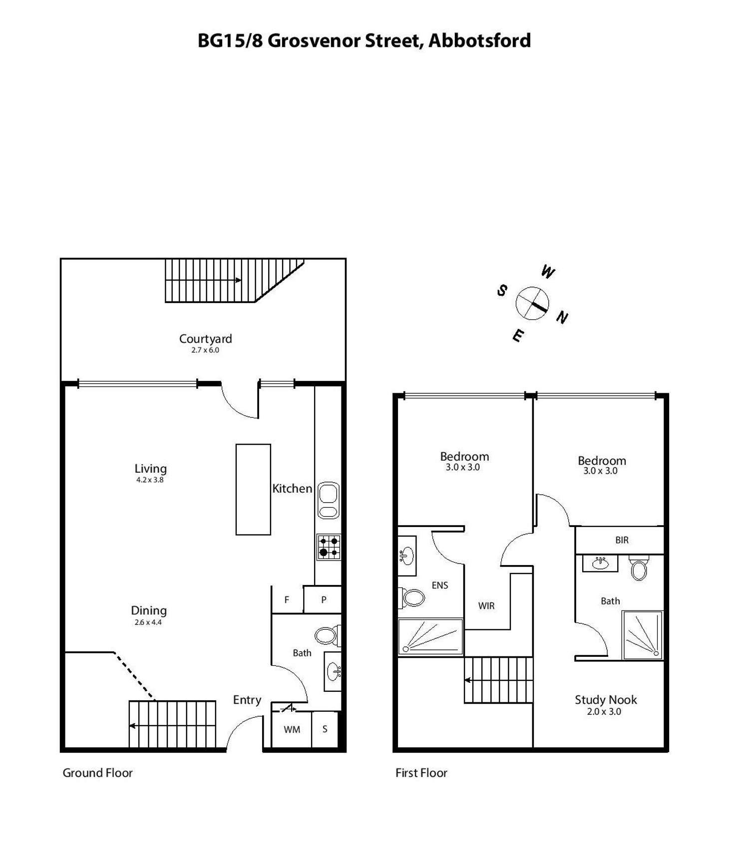 Floorplan of Homely apartment listing, BG15/8 Grosvenor Street, Abbotsford VIC 3067