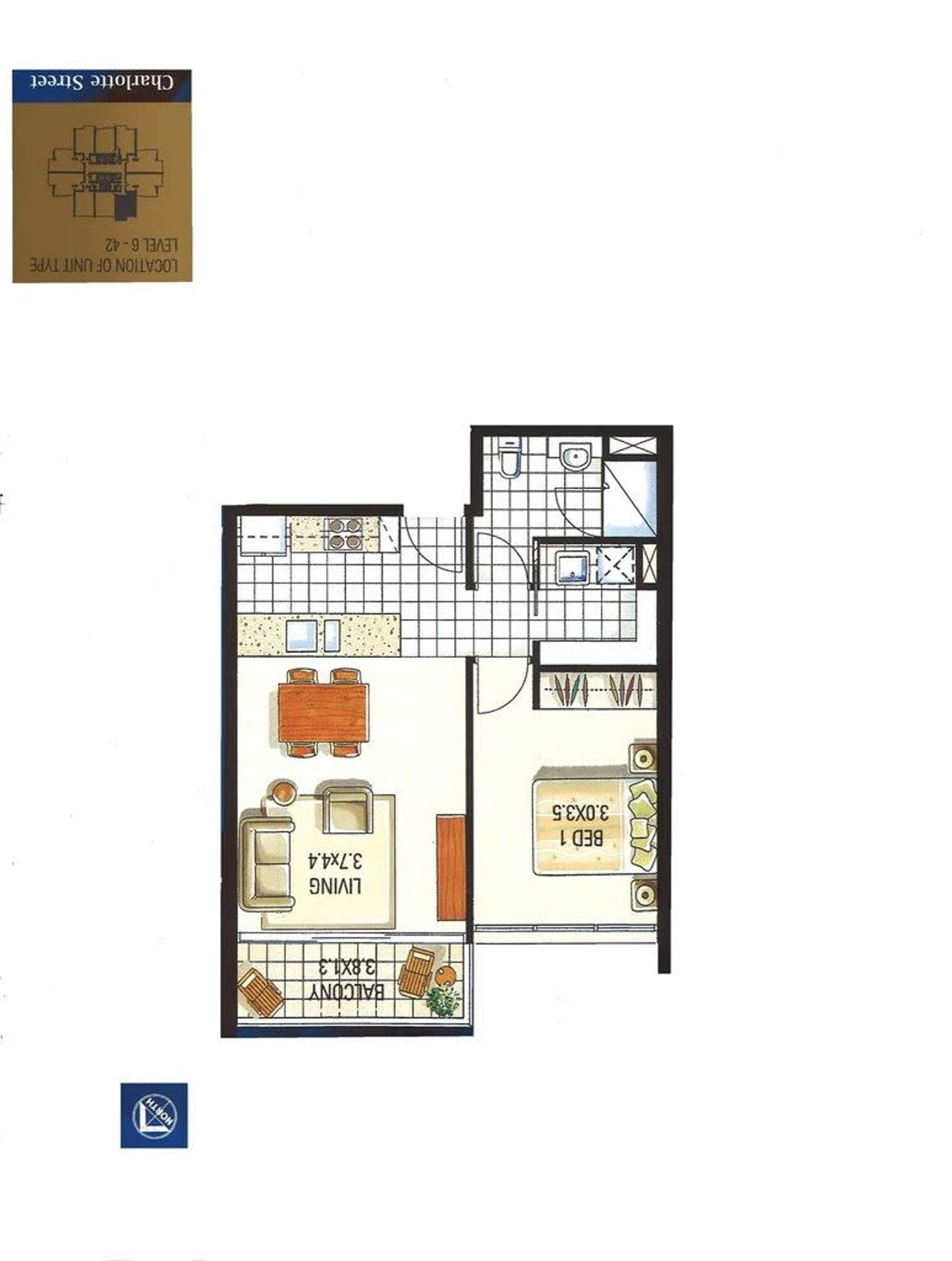 Floorplan of Homely apartment listing, 2906/128 Charlotte Street, Brisbane QLD 4000