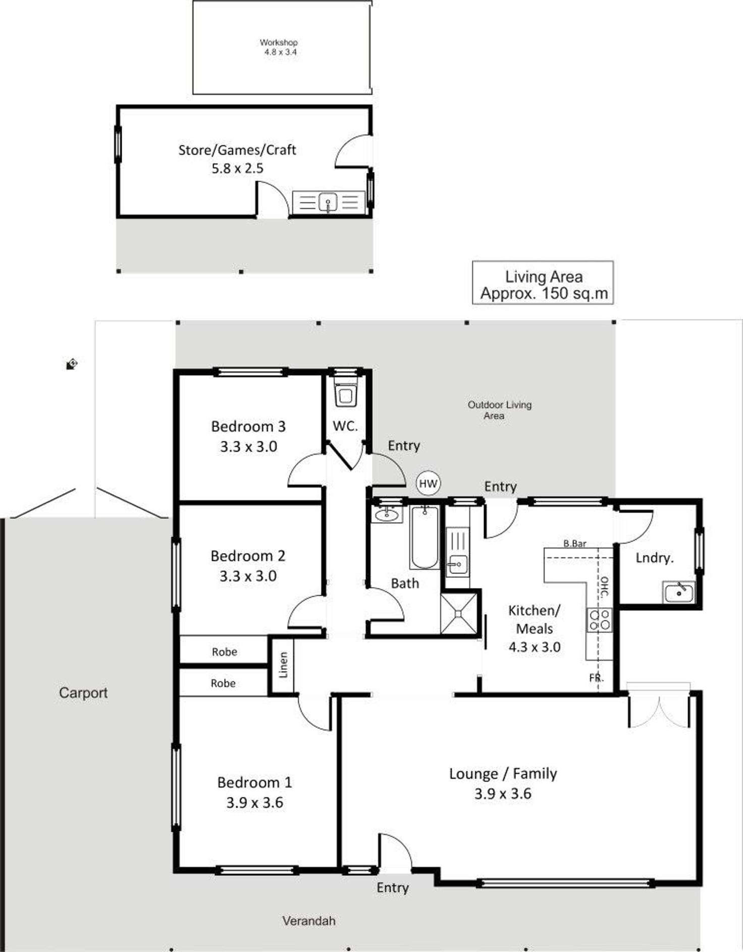 Floorplan of Homely house listing, 14 Nookamka Terrace, Barmera SA 5345